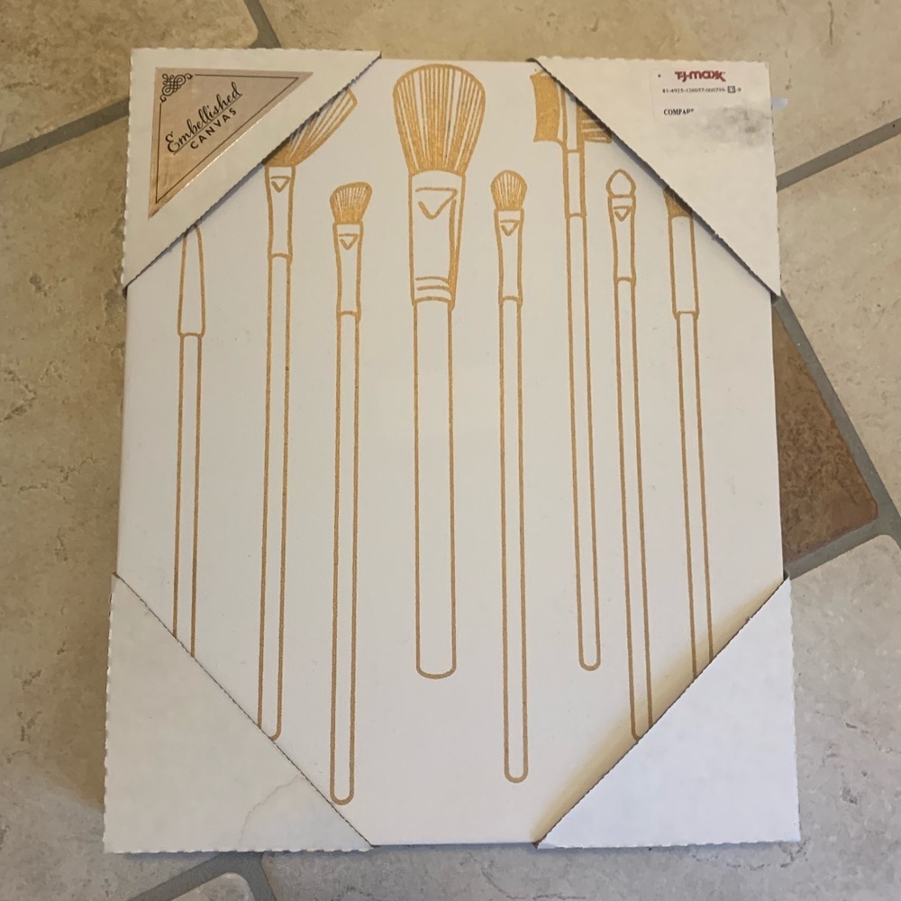 NWT! Make up brush canvas art